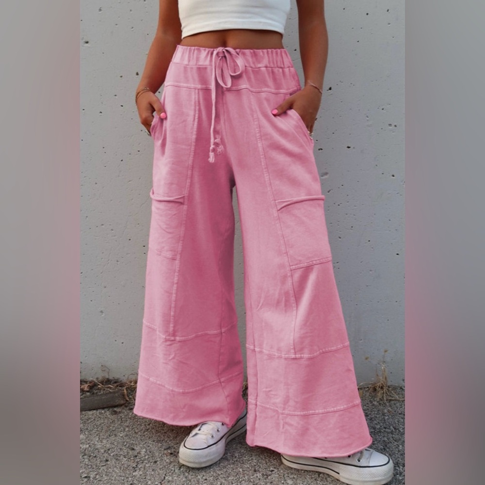 Carissa - Pink Drawstring Cargo Pants
